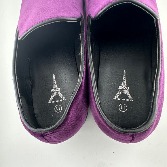 Enzo Romeo Purple Velvet Loafers Slip On Size 11 - Picture 6 of 7